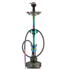 COCOYAYA Great King Hookah with Bag - Rainbow Stem & Green Base