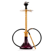 COCOYAYA King Series 2.0 Plus 2.0 Hookah with Black Bag - Gold Stem & Purple Base