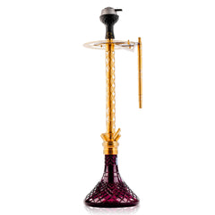 COCOYAYA King Series 2.0 Plus 2.0 Hookah with Black Bag - Gold Stem & Purple Base