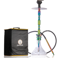COCOYAYA King Series Brando Hookah - Rainbow Stem & Transparent Base