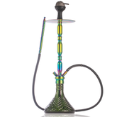 COCOYAYA King Series Brando Hookah - Rainbow Stem & Emerald Green Base