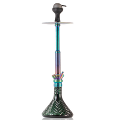 COCOYAYA King Series Spiral Hookah with Bag - Rainbow Stem & Green CGB Base