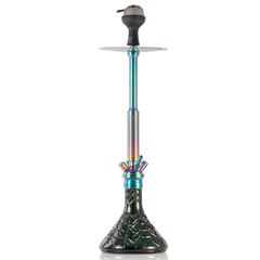 COCOYAYA King Series Spiral Hookah with Bag - Rainbow Stem & Green Base
