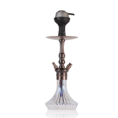 COCOYAYA Madrid Hookah with Bag - Bronze Stem & Transparent Base