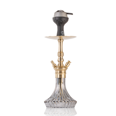 COCOYAYA Madrid Hookah with Bag - Gold Stem & Grey Base