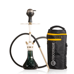 COCOYAYA Mirza Hookah with Bag - Gold Stem & Aqua Base