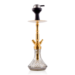 COCOYAYA Pedro Hookah with Bag - Golden Stem & Cut Glass Base