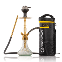 COCOYAYA Pedro Hookah with Bag - Golden Stem & CGB Transparent Base