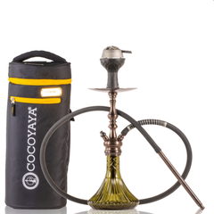 COCOYAYA Simba Hookah with Bag - Bronze Stem & Emerald Green Base