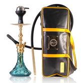 COCOYAYA Simba Hookah with Bag - Gold Stem & Aqua Base