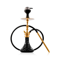 COCOYAYA Simba Hookah with Brown Bag - Gold Stem & Black Base