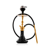 COCOYAYA Simba Hookah with Brown Bag - Gold Stem & Black Base