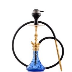 COCOYAYA Simba Hookah with Bag - Gold Stem & Blue Base