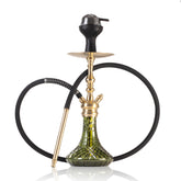 COCOYAYA Simba Hookah with Bag - Gold Stem & Green Base