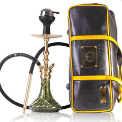 COCOYAYA Simba Hookah with Bag - Gold Stem & Green Base