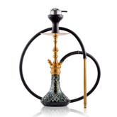 COCOYAYA Simba Hookah with Bag - Gold Stem & Emerald Green Base