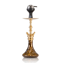 COCOYAYA Simba Hookah with Bag - Gold Stem & Brown Base