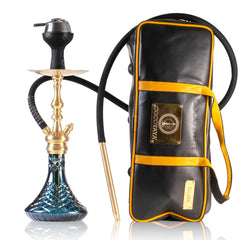 COCOYAYA Simba Hookah with Bag - Gold Stem & Navy Base