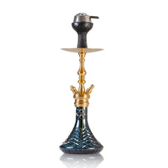 COCOYAYA Simba Hookah with Bag - Gold Stem & Navy Base