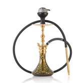 COCOYAYA Simba Hookah with Bag - Gold Stem & Olive Green Base