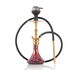 COCOYAYA Simba Hookah with Bag - Gold Stem & Purple Base