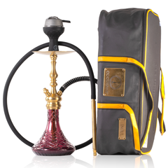 COCOYAYA Simba Hookah with Bag - Gold Stem & Purple Base