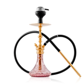 COCOYAYA Simba Hookah with Light Grey Bag - Gold Stem & Purple Base