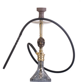 COCOYAYA Skull Bohemian Hookah - Gold Stem & Grey Base