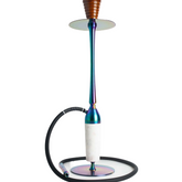 COCOYAYA Slims Sterling Hookah - Rainbow Stem & White Marble Base