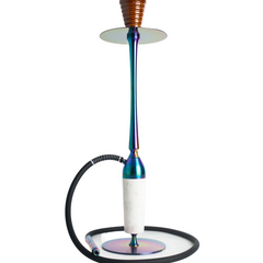 COCOYAYA Slims Sterling Hookah - Rainbow Stem & White Marble Base