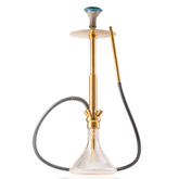 COCOYAYA King Series Spiral Hookah - Gold Stem & Transparent Line Base