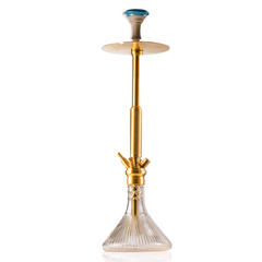 COCOYAYA King Series Spiral Hookah - Gold Stem & Transparent Line Base