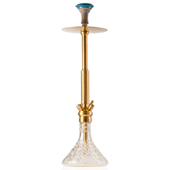 COCOYAYA King Series Spiral Hookah - Gold Stem & Transparent CDG Base