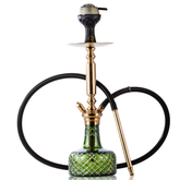 COCOYAYA Valencia Hookah with Bag- Gold & Emerald Green Base