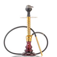 COCOYAYA Valeria Gem Hookah with Bag - Gold Stem & Purple Base