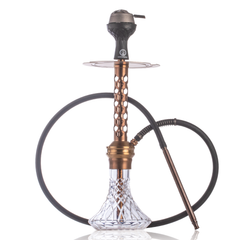 COCOYAYA Valeria DYA Hookah with Bag - Bronze Stem & Transparent Base