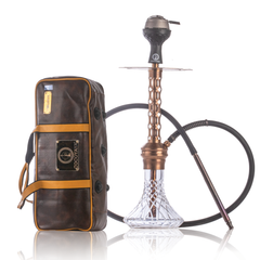 COCOYAYA Valeria Oval Hookah with Bag - Bronze Stem & Transparent Base