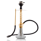 COCOYAYA Valeria Pluto Hookah with Bag - Gold Stem & Transparent Base