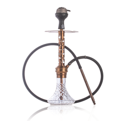 COCOYAYA Valeria Plus Hookah with Bag - Bronze Stem & Transparent Base