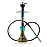 COCOYAYA Valeria Zipper Hookah with Bag - Rainbow Stem & Emerald Green Base