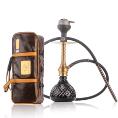 COCOYAYA VIP Bobby Hookah - Gold Stem & Black Base