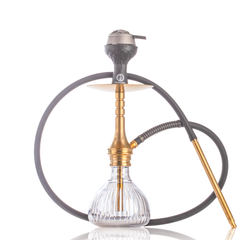 COCOYAYA VIP Bobby Hookah - Gold Stem & Transparent Base