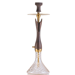 COCOYAYA Wood Pro Hookah - Brown Stem (Transparent Base)