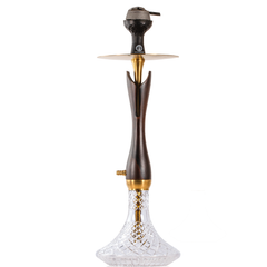 COCOYAYA Wood Pro Hookah - Golden Black Stem & Transparent Base
