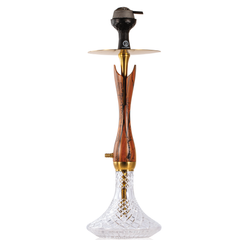 COCOYAYA Wood Pro Hookah - Golden Light Brown Stem & Transparent Base