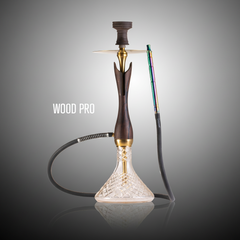 COCOYAYA Wood Pro Hookah - Brown Stem (Transparent Base)