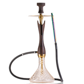 COCOYAYA Wood Pro Hookah - Brown Stem (Transparent Base)