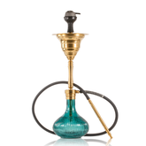 COCOYAYA Yara Hookah with Bag - Gold Stem & Emerald Green Base
