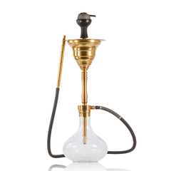 COCOYAYA Yara Hookah with Bag - Gold Stem & Transparent Base