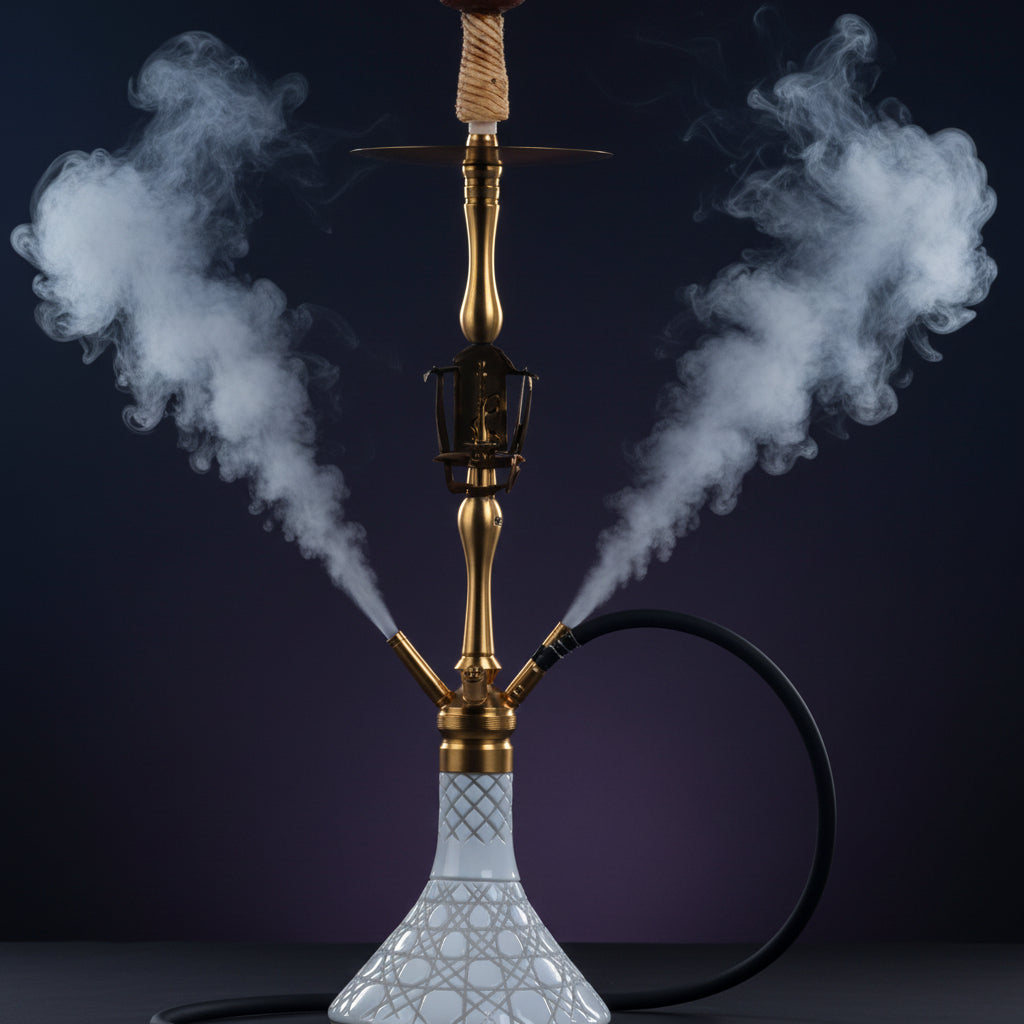 COCOYAYA Melrose Hookah - Golden & White Base